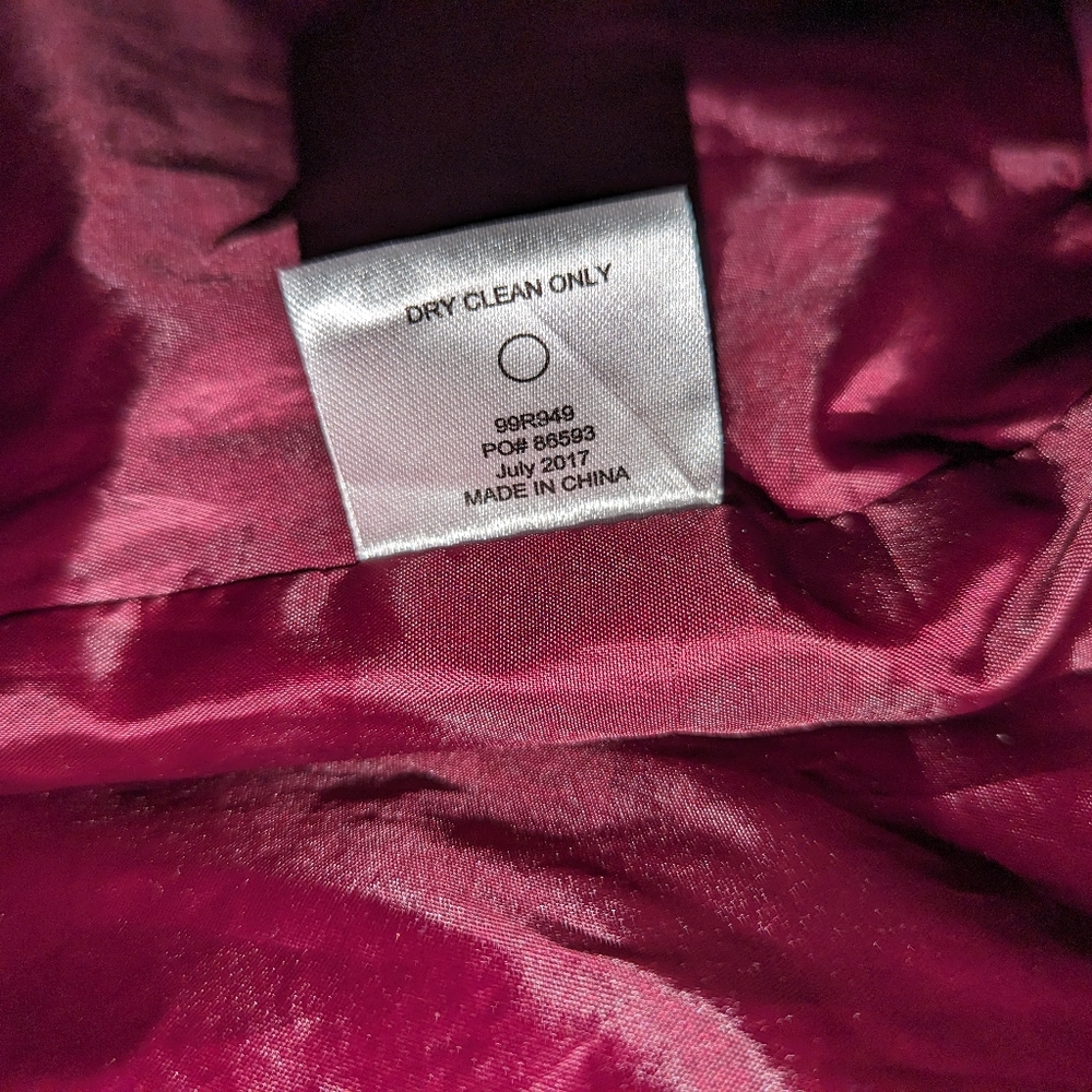 Raspberry Colored,Lined Jacket Button And Zip Clo… - image 4